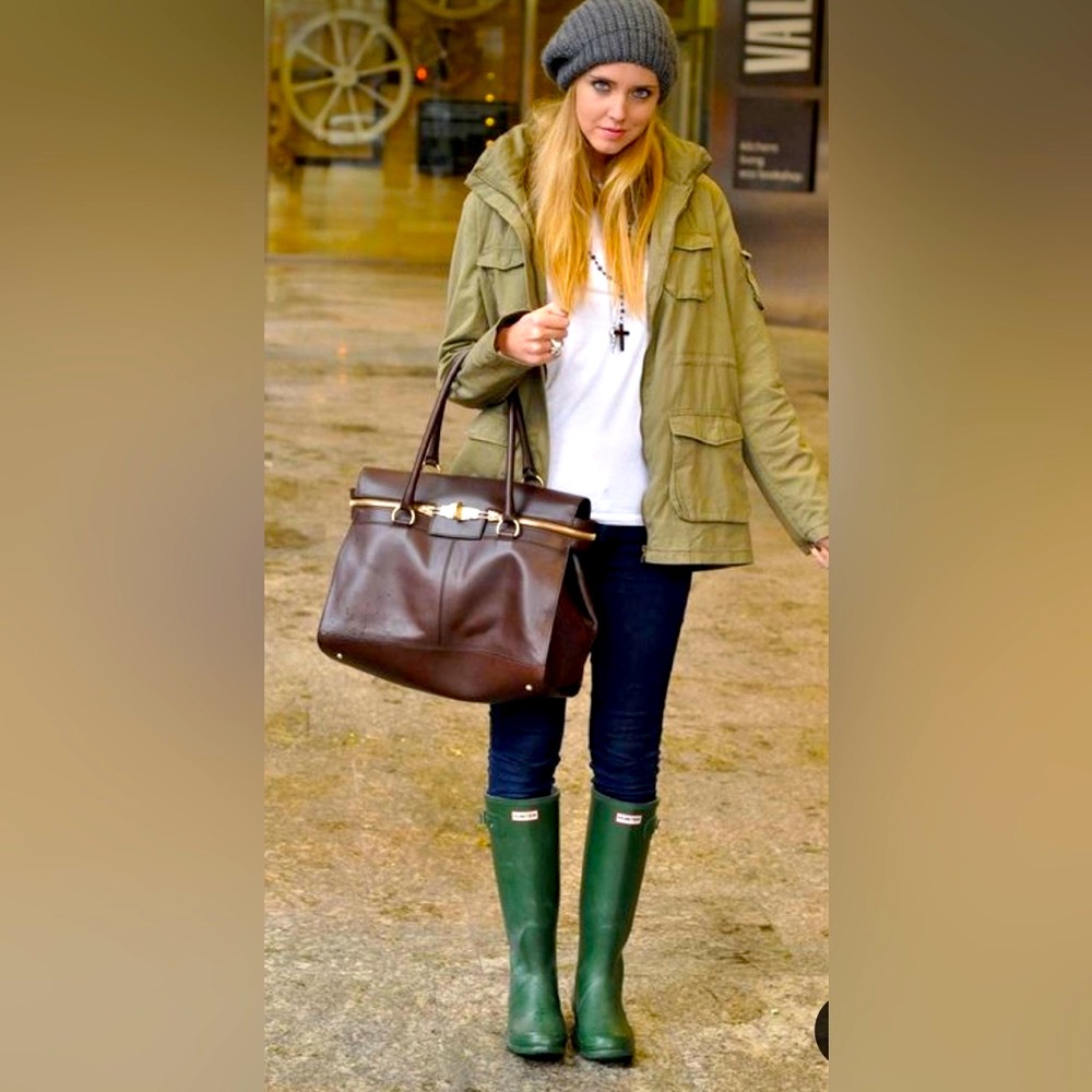 Tall Hunter Gloss Rain boots - Hunter Green